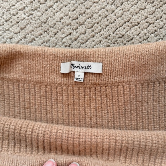 Madewell Sweater Camel Ribbed Pencil Skirt, Size L - Picture 2 of 7